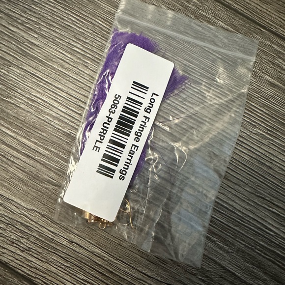 Long fringe tassel earrings  purple - Picture 2 of 2